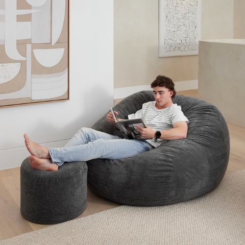 Ottoman Cover ~ Gunmetal Grey