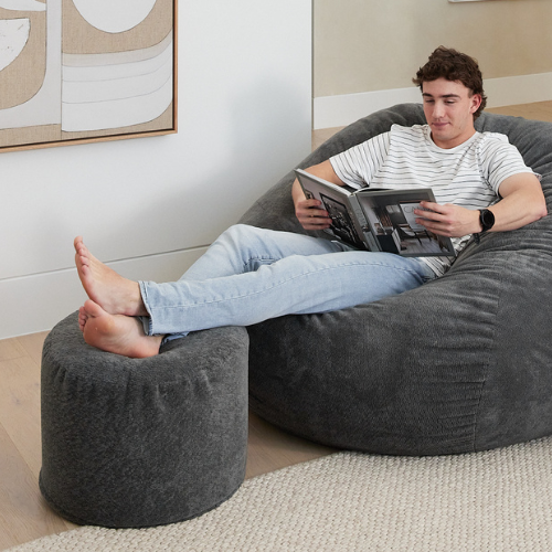 Ottoman Cover ~ Gunmetal Grey