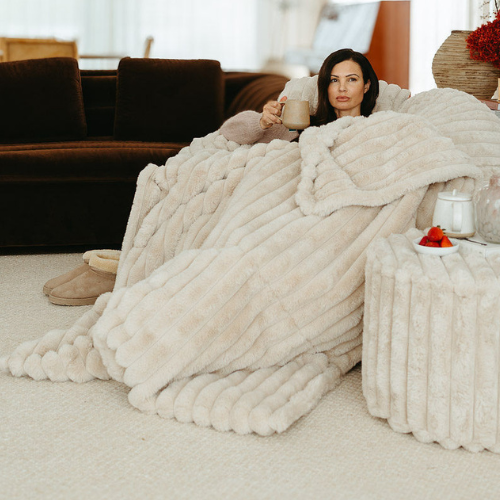 Cloud Blanket ~ Taupe Ribbed