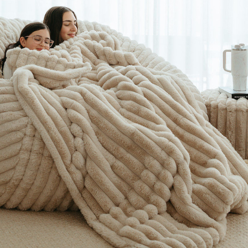 Cloud Blanket ~ Taupe Ribbed