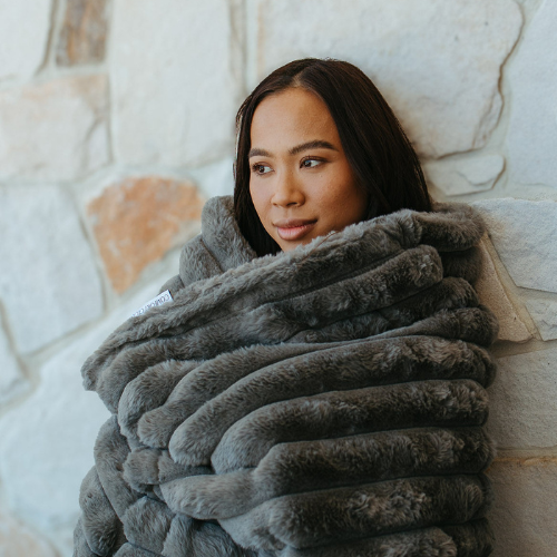 Cloud Blanket ~ Charcoal Ribbed