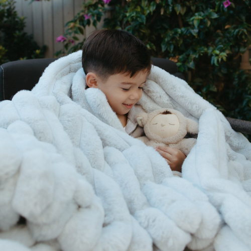 Cloud Blanket ~ Grey Ribbed