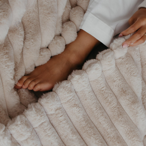 Cloud Blanket ~ Taupe Ribbed