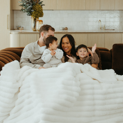 Cloud Blanket ~ White Ribbed