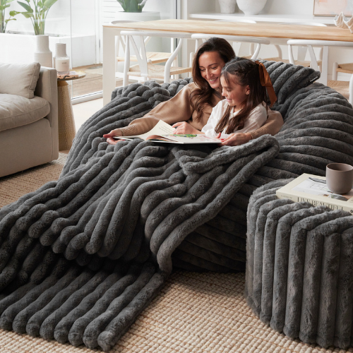 Cosy Cloud (L) ~ Charcoal Ribbed