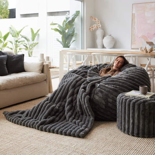 Cosy Cloud (L) ~ Charcoal Ribbed