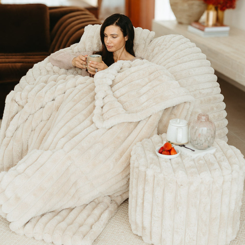 Cosy Cloud (L) Bundle ~ Taupe Ribbed Faux Fur