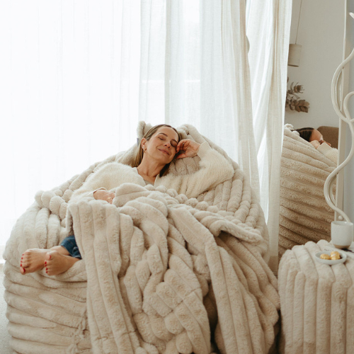 Crash Cloud Bundle ~ Taupe Ribbed Faux Fur