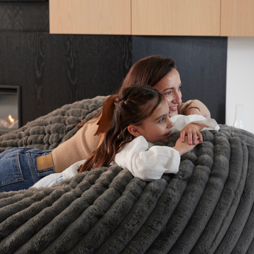 Haven Cloud (XL) Bundle - Charcoal Ribbed Faux Fur