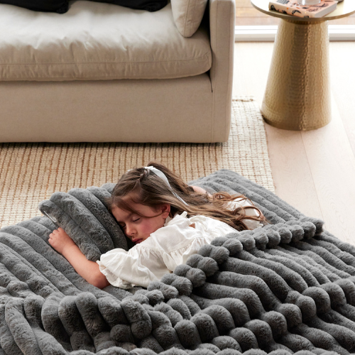 Pillow Cover ~ Charcoal Ribbed