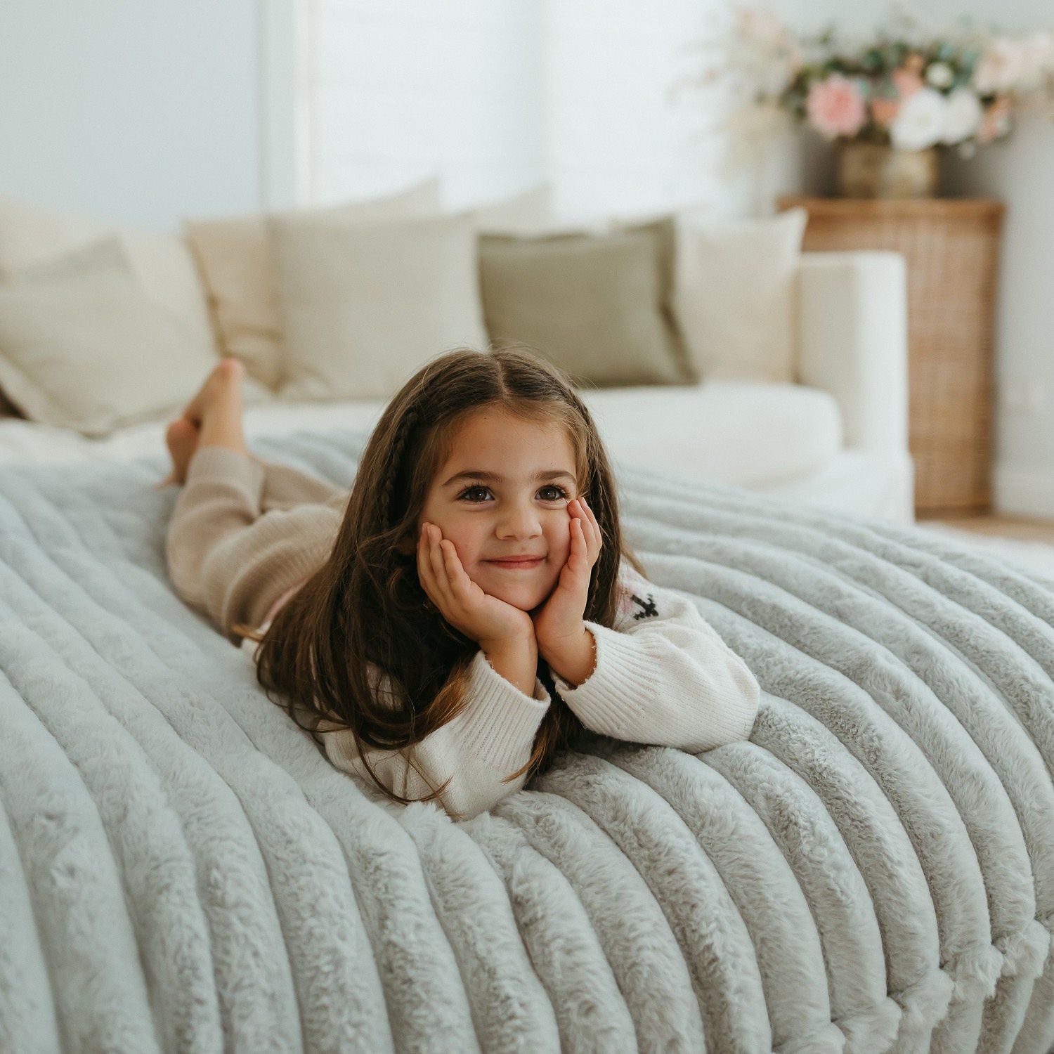 Crash Cloud Bundle - Grey Ribbed Faux Fur