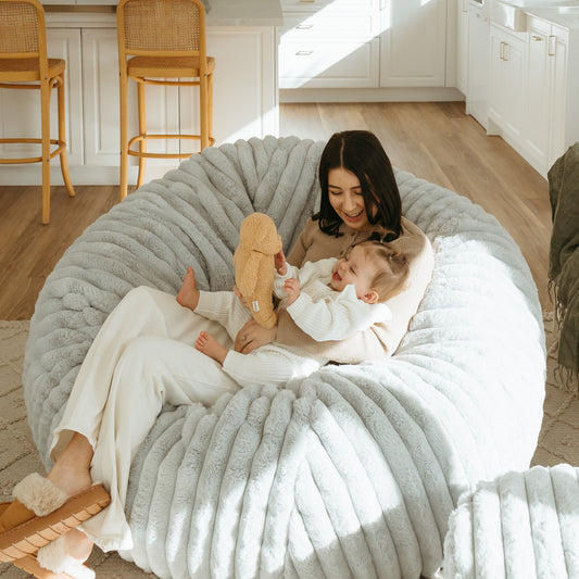 Cosy Cloud (L) ~ Grey Ribbed